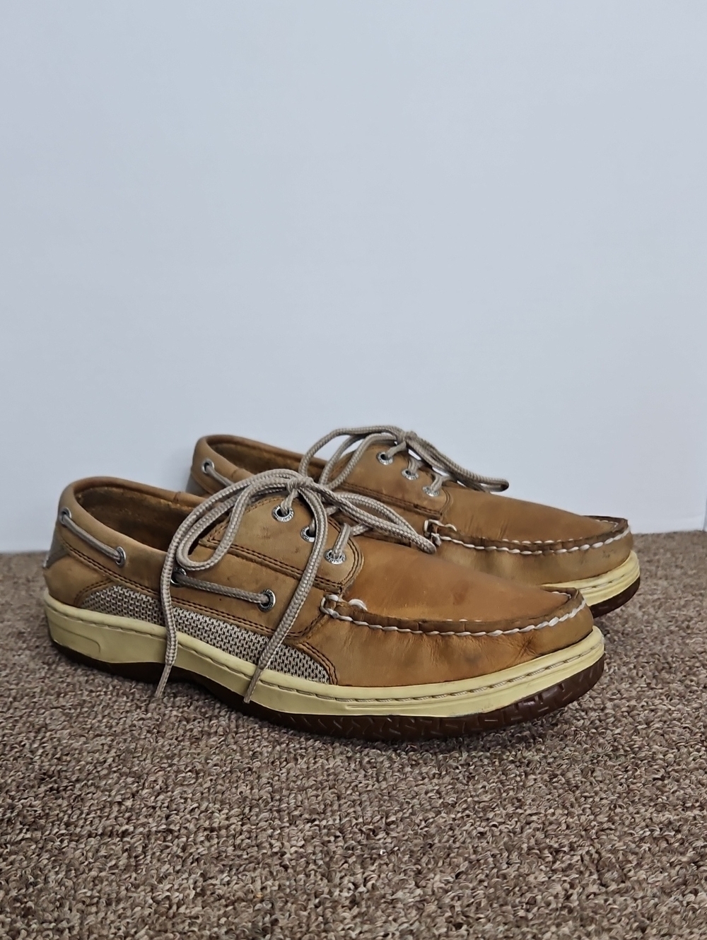 Sperry Top Sider Tan Leather Boat Shoes Sz 9 Mens